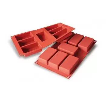 Silikomart SF110 Silikomart Silicone Mold - Rectangular Mini Sandwich Cake Mold - 87 x 48 x 24 mm - 7 Cavity - 97mL Non-Stick...