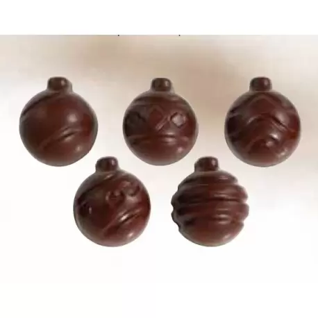 Martellato MA1974 Polycarbonate Chocolate Praline Mold - Christmas Ornament -30x26 x16.5mm - 7gr - 30 cavity Holidays Molds