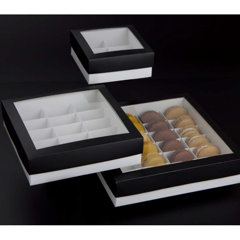 Pastry Chef's Boutique DWM15BK Deluxe Window Box for Macarons - 15 ...