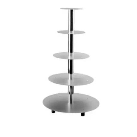 Martellato METAL 5 Aluminum Multi Level Wedding Cake Stand Display - 5 Levels Cakes - Ø 20 - 26 - 32 - 40 - 45 cm Wedding Cak...