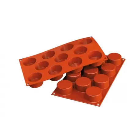 Silikomart SF204 Silikomart Silicone Molds Cylinders Molds - Ø50mm - 200mm x 27mm x 27mm H - 11 Cavity - 55mL Non-Stick Silic...