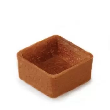 Pastry Chef's Boutique PCB5033 Chocolate Mini Square Straight Edges Sweet Butter Tartlets - 1.3'' - 245 pcs Sweet Pastry shells