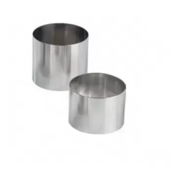 Pastry Chef's Boutique M07323 Stainless Steel Round Individual Pastry Ring - Ø 6.5 cm x 3.5 cm - each Individual Cake Rings