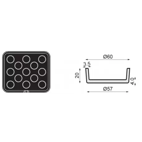 PAVONI Cookmatic Small Straight Edges Tart Shell Plates Ø60x 20 mm - 13 Cavity