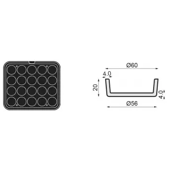 PAVONI Cookmatic Round Tart Shells Plates ø 60 mm x 20mm - 20 Cavity