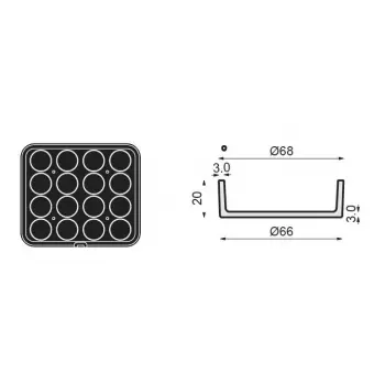 PAVONI Cookmatic Small Straight Edges Tart Shell Plates Ø68 x 20 mm - 16 Cavity