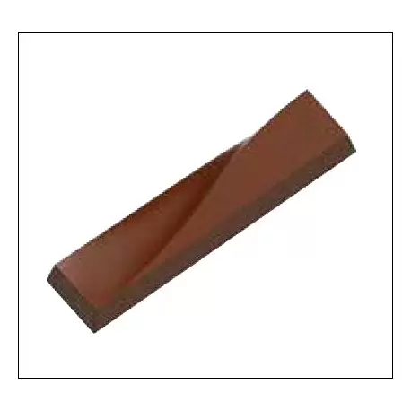 Polycarbonate Chocolate Mold Wavy Bar - 114x26.50x12 mm - 40 gr circa - 1x7 cav - 175x275x12 mm