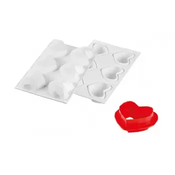 Silikomart Amorini Origami Single Part Silicone Mold Set - 74 x 84 x 35 mm - 6 Cavity - 110 ml