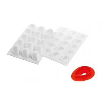 Silikomart Mini Strawberry FRAGOLA 30 Single Part Silicone Mold Set -4 8 x 37 x 33 mm - 15 Cavity - 30 ml