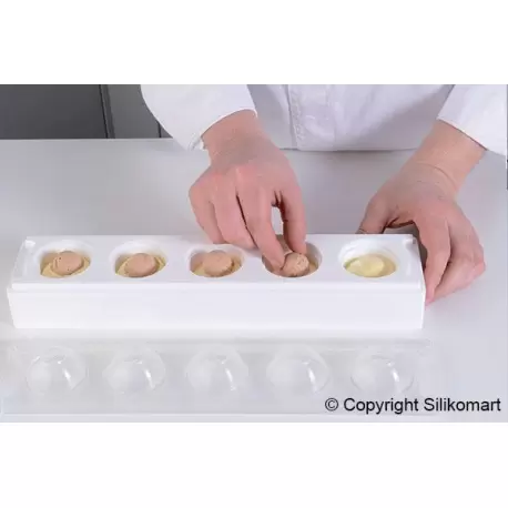 Silikomart Professional Silicone Mold 3D Egg Silicone mold Set - Ø 50 x 73 mm - Vol.: 100 ml - 5 Cavity