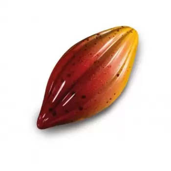 Polycarbonate Cocoa Bean Pod Chocolate Praline Mold - 52 x 26 x14 mm - 21 Cavity - 9 gr.