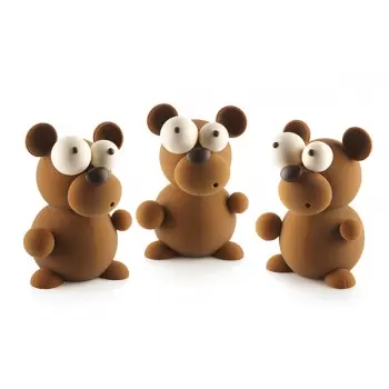 Silikomart 70.103.99.0065 Silikomart Thermoformed KIT TEDDY Bear Chocolate Mold by Raúl Bernal - 40 x 161 x 210 mm Thermoform...