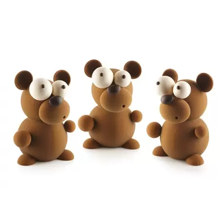 Silikomart 70.103.99.0065 Silikomart Thermoformed KIT TEDDY Bear Chocolate Mold by Raúl Bernal - 40 x 161 x 210 mm Thermoform...