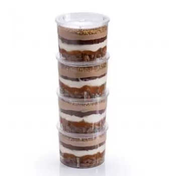 Martellato PMOT005 Low Cylinder Clear Verrines Cups - Ø78 h 57 mm - 100pcs - 210 ml Plastic Mini Cups and Bowls