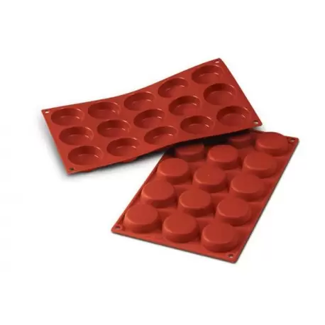 Silikomart SF044 Silikomart Flan Mold - Ø50mm - 190mm x 380mm x 14mm H - 15 Cavity - 30ml Non-Stick Silicone Molds