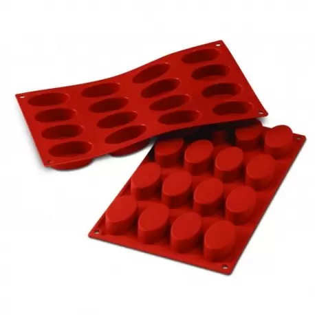 Silikomart SF947 Silikomart Silicon Flex Silicone Mold - Oval Petits Fours - 16 cavity Non-Stick Silicone Molds