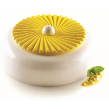 Silikomart Professional PLISSÉ 100 by Jérôme de Oliveira Pleated Round Silicone Mold - 140 x 10mm 100ml - 2 imprints