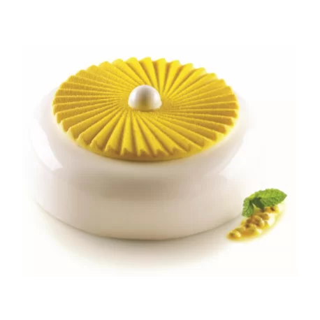 Silikomart Professional PLISSÉ 100 by Jérôme de Oliveira Pleated Round Silicone Mold - 140 x 10mm 100ml - 2 imprints