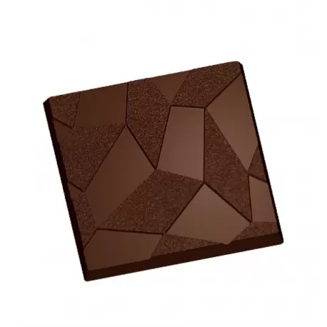 Cabrellon 17100 Polycarbonate Geometric Tablet Chocolate Mold - 80x80x7.5mm - 2x3 Cavity - 275x175x24mm - 50gr Tablets Molds