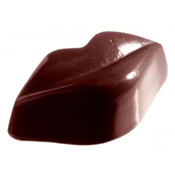 Chocolate World CW2351 Polycarbonate Lips Chocolate Mold - 49 x 26 x 17 mm - 15gr - 4x8 Cavity - 275x175x24mm Valentine's Molds