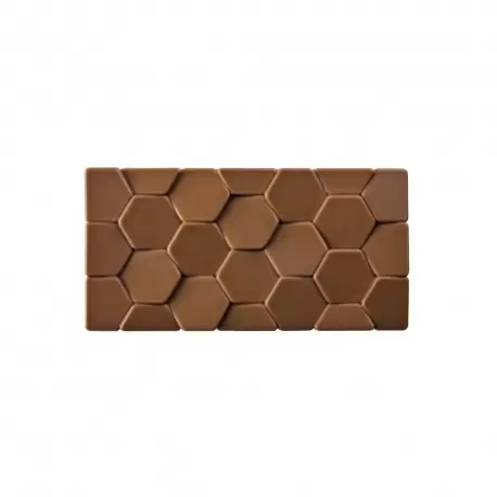 Polycarbonate Chocolate Tablet Bar Mold PAVÉ by Vincent Vallee - 155 x 77 x 10 mm - 3 pcs - 100 gr - 275 x 175 x 24 mm