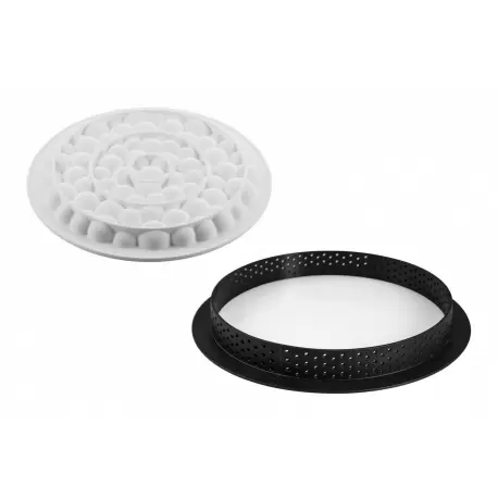 Silikomart KIT TARTE RING BUBBLE Silicone Mold Set Ø 190 mm - 83 x 23 x 21 mm - 12 Cavity - 30 ml