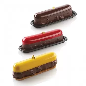 Silikomart L’Éclair 120 by Johan Martin Silicone Mold Set - 135 mm x 28 mm x 37 mm - 8 Cavity - 120 ml