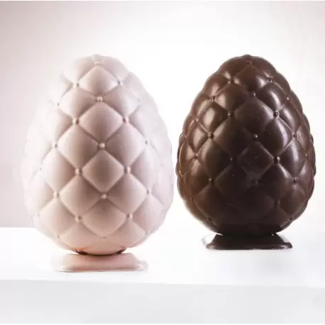 Martellato 20U3D06 Thermoformed Chocolate Quilted CAPITONNE Easter Egg Mold - Ø115 h 155 mm ~230 gr - Set of 2 Thermoformed C...