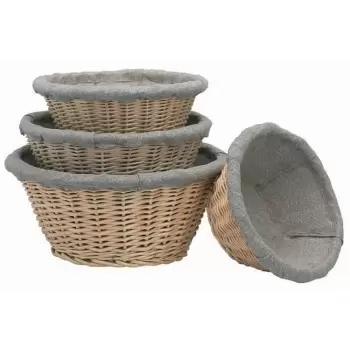 Matfer Bourgeat Banneton Linen Lined Proofing Basket 11 1/2'' - 4 Lbs Bread