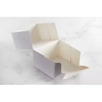 Pastry Chef's Boutique 15231 White Cardboard Pastry Cake Entremets Boxes - 20 x 20 x 10 cm - Pack of 50. Pastry Boxes