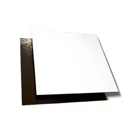 Pastry Chef's Boutique 15804 Black/White Square Cake Board - 24 cm - 9.4'' - 100pcs Cake Boards