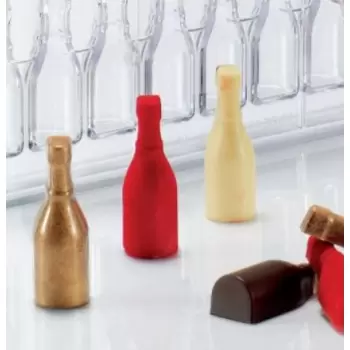 Martellato MA3011 80052 Polycarbonate SMALL BOTTLE Praline Chocolate Mold - 60.2x60.6x15.8mm cavities - 12gr - 18pcs Holidays...