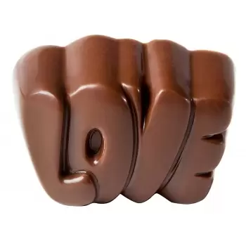 Chocolate World CW1744 Polycarbonate "Love" Chocolate Mold - 33 x 22.5 x 16 mm - 10.5gr - 3x8 Cavity - 275x135x24mm Valentine...