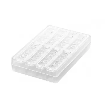 Silikomart Tritan Polycarbonate GOCCIA-B Chocolate Snack Bars Mold by Kirsten Tibballs - 120x25x16mm - 30ml - 8 indents