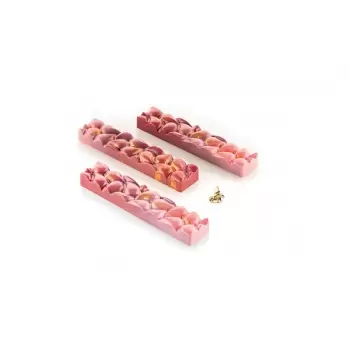 Silikomart Tritan Polycarbonate GOCCIA-B Chocolate Snack Bars Mold by Kirsten Tibballs - 120x25x16mm - 30ml - 8 indents