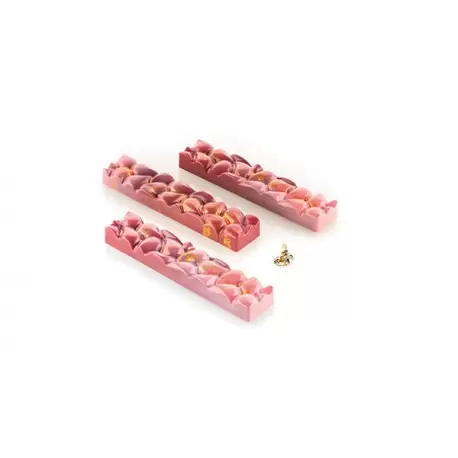 Silikomart Tritan Polycarbonate GOCCIA-B Chocolate Snack Bars Mold by Kirsten Tibballs - 120x25x16mm - 30ml - 8 indents