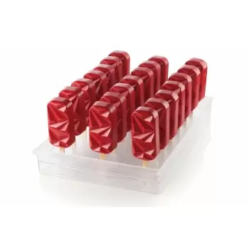 Silikomart GEL11 Shock Set of 2 Ice Cream Molds - Tray and 50 Sticks