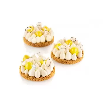 Silikomart 52.277.20.0165 Round Composite Tart Ring - 100mm dia x 20mm H - 4pcs Round Tart Ring