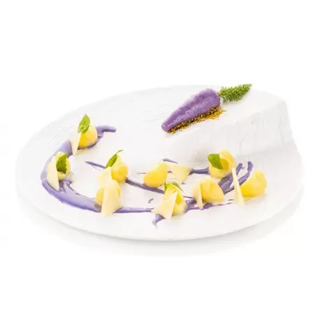 Silikomart Professional Naturae Carota 20 Carrots Mold - Plate signed by Michelin Starred chef Viviana Varese