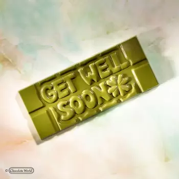 Polycarbonate Get Well Soon Tablet Bar Chocolate Bar - 118 x 50 x 8 mm - 45gr - 1x4 Cavity - 275x135x24mm