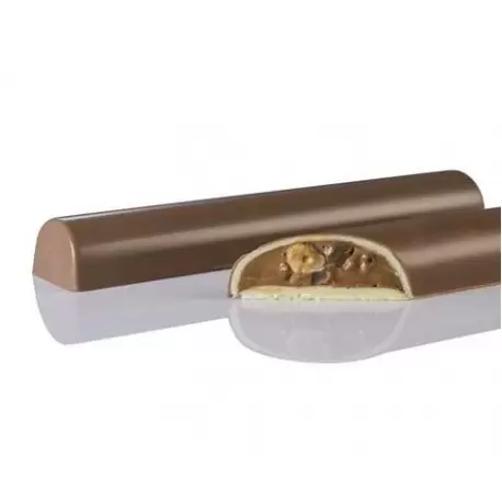 Martellato MA6102 Polycarbonate Chocolate Log CURVY Mold - 198 x 35 x23 mm - 4 Cavity -150 gr Bars & Napolitains Molds