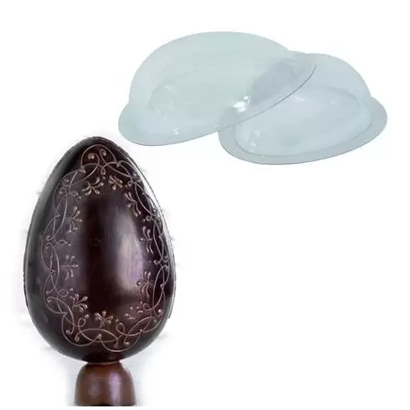 Martellato SUT45X32 Polycarbonate Glossy Giant Chocolate Egg Mold - 1 Cavity - 450 x 320 mm - 2.5/3.5 Kg Easter Molds