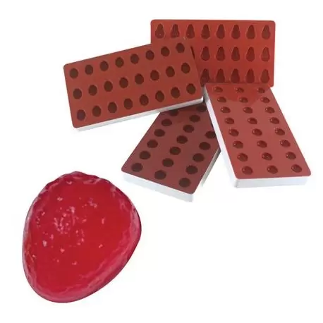 Martellato SG 08 Martellato Jellies Strawberry Jelly Silicone Mold - 36 \n x 30 x 20 mm - 24 Cavity Silicone Candy Molds