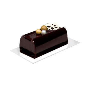 Pastry Chef's Boutique 15768 Black/Gold Rectangular Yule Log Cake B