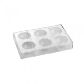 Pavoni SP2254 Chocolate Polycarbonate Half Sphere Mold - Ø65mm - 6 cavity - 86gr Sphere & Domes Molds