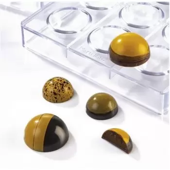 Martellato MA5008 Polycarbonate Hemisphere Half Sphere Chocolate Mold Ø 35x17.5mm Sphere & Domes Molds