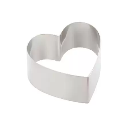 Martellato 42H5X12 Stainless Steel Cake Ring - Heart Shape 12 x 5cm - 315ml - 50mm H Individual Cake Rings