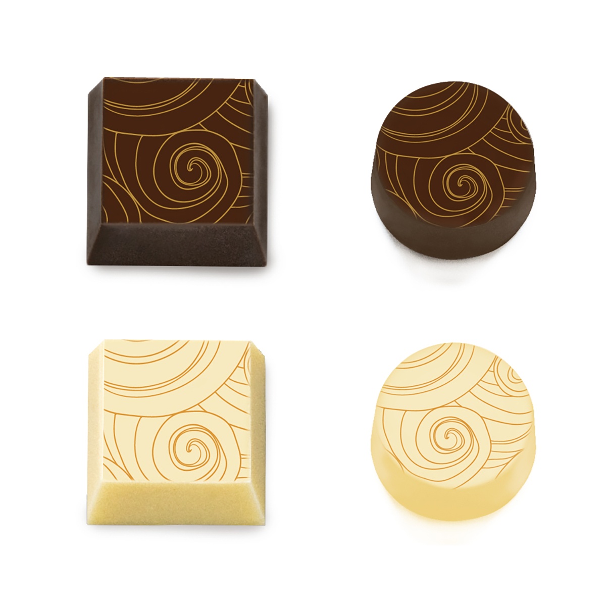 Chocolate World F028904 Chocolate Transfer Sheets - Curls - 300x400