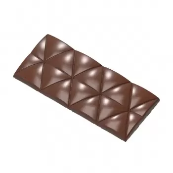 Polycarbonate Convex Triangles Tablet Bar Chocolate Mold - 124 x55 x 8 mm - 51gr - 2x2 Cavity - 275x135x24mm