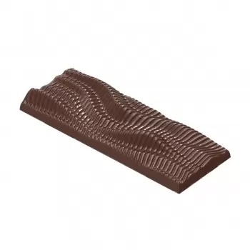 Chocolate World CW2459 Polycarbonate Wind Waves Tablet Chocolate Bar by Seb Pettersson - 150 x 56.5 x 15 mm - 82.5gr - 1x4 Ca...